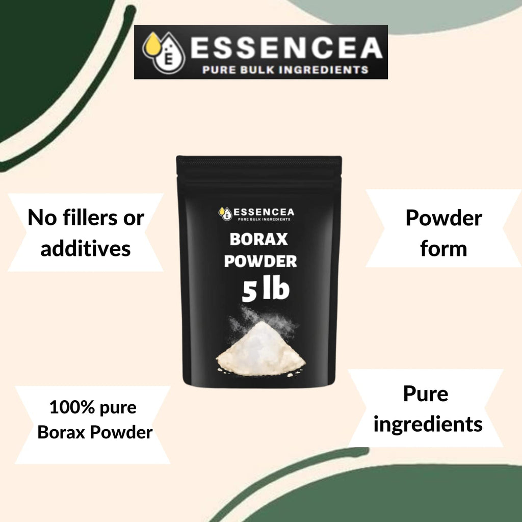 Essencea Borax Powder 5lb Pure Bulk Ingredients | Can be Used as Multi-Purpose Cleaner | Bulk Bag (80 Ounces)