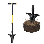 Jardineer Updated Root Shovel, Gardening Shovel Heavy Dutywith Serrated Edge and V-Cut Tip, 44.5" Digging Shovel for Gardening, Camping and Trenching, Ergonomic T-Handle Metal Shovel