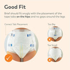 Tranquility AIR-Plus Breathable Bariatric Disposable Briefs - 4XL - 32 ct, White