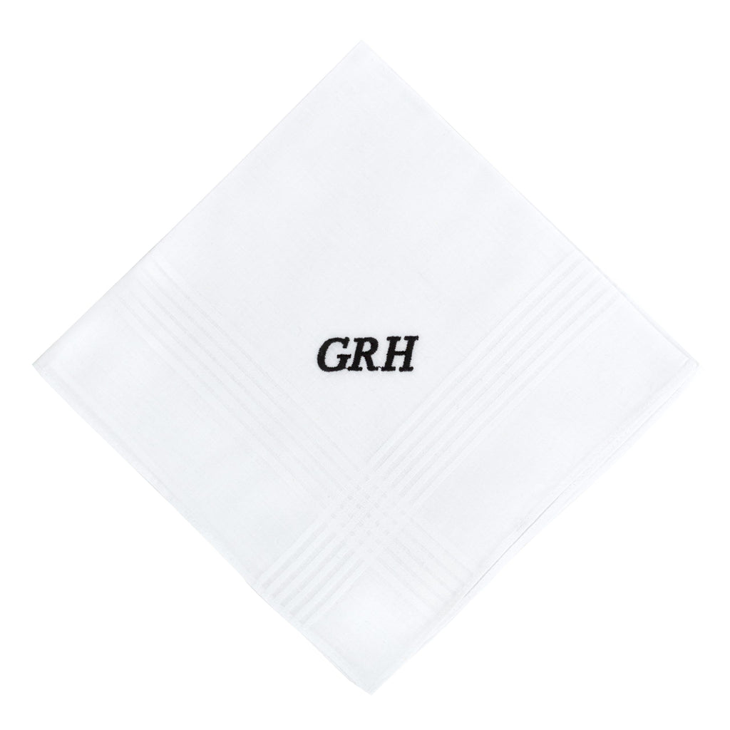 Monogrammed Handkerchief for Men Christmas Gifts for Him Soft Cotton Men's Initial Letter Hanky Groom Wedding Hankerchief Personalized