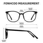 FONHCOO Blue Light Blocking Glasses Fashion Round TR90 Frame Transparent Eyewear Anti UV Computer Glasses for Women Men (Black)