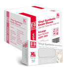 Basic Medical Clear Vinyl Exam Gloves - Latex-Free & Powder-Free - VGPF-3004 (Case of 1,000), Xtra Large