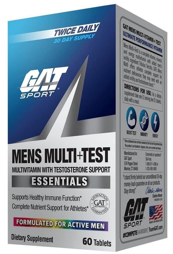 GAT SPORT Men's Multi + Test, Premium Multivitamin Tablets (150 Count)