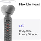 bed geek Handheld Cordless Personal Wand Massager – Waterproof, USB Rechargeable, 20 Vibration Patterns, 8 Speeds, Memory Feature, Skin-Soft Silicone for Ultimate Relaxation Tool