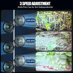 PGQUY 5” Grow Tent Clip Two Fans with Adjustable Clamp, 3-Speed Strong Quiet Airflow, Compatible with Timer Thermostat & Smart Plug for Plant Greenhouse Seedling Hydroponics Circulation Cooling