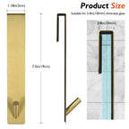 Kontoyo Shower Door Hooks(7.5 Inch),Extended Over Door Hooks for Bathroom Frameless Glass Shower Door,Stainless Steel Towel Hooks,Heavy Duty Rack Hooks for Robe,Towel-3 Pack-Gold