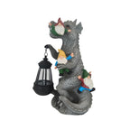 SAMPU CRAFT 12.3 Inch Dinosaur Garden Gnome Statue with Solar Lantern