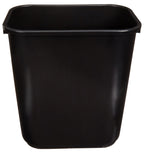 Amazon Basics Rectangular Plastic Office Wastebasket,14.4"L x 10.3"W x 15"H, 7 Gallon, Easy to Clean, Black, Pack of 2