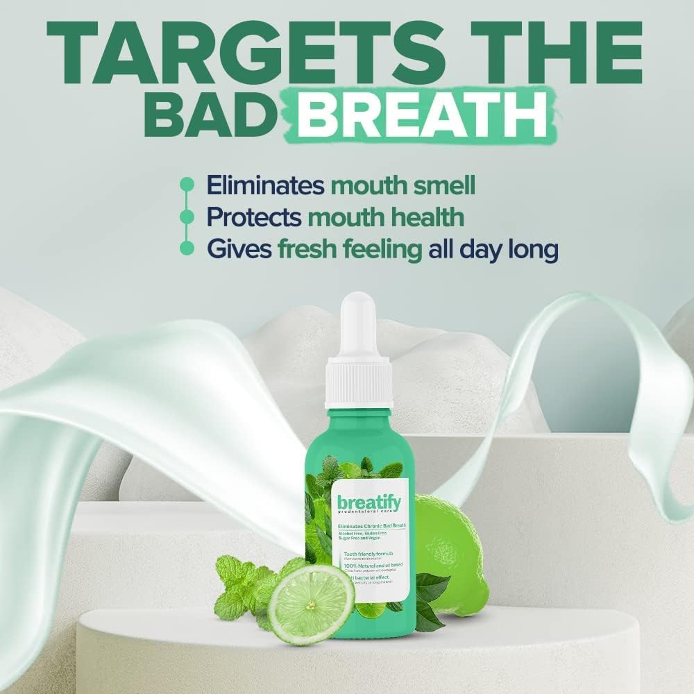 Breatify Bad Breath Eliminating Serum – Bad Mouth Smell Removing Drops – Easy to Carry and Handy Fresh Breath Oil-serum, 20 mL, 0.68 Oz (Pack of 3)