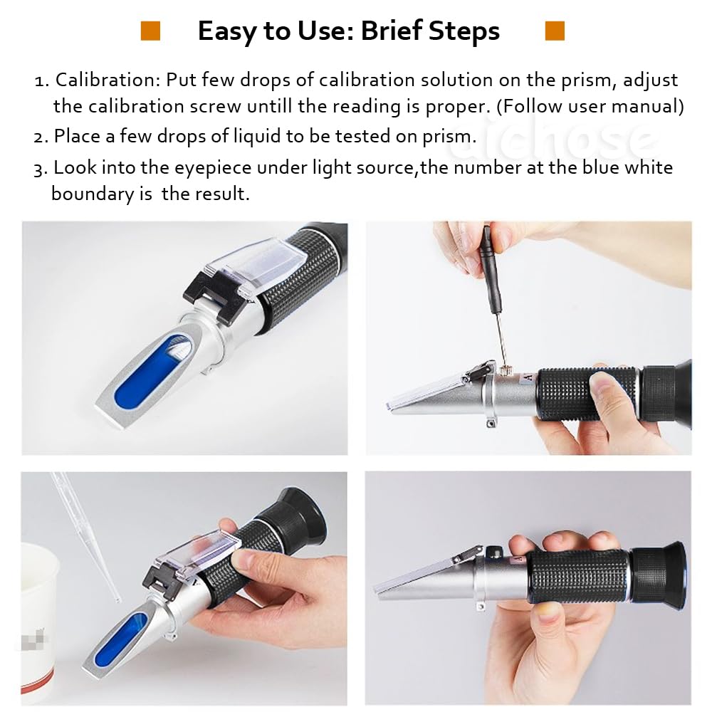 Honey Refractometer for Moisture, Brix and Baume, 3-in-1 Uses, 58-90% Brix Scale Range, Ideal for Honey, Maple Syrup, and Molasses, Bee Keeping Supplies