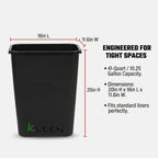 Kleen Commercial Soft-Sided Wastebasket 41qt, 20" x 16" x 11.6", Black Plastic (2 Pack)
