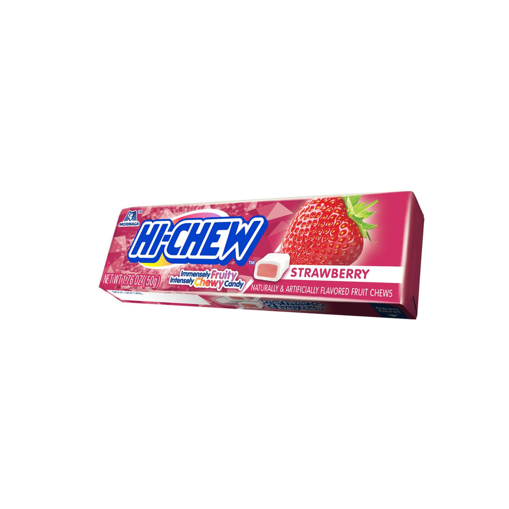 HI-CHEW Strawberry Sticks, 15-Pack, Unique Fun Soft & Chewy Taffy Candy, 1.76oz Each - Made with Immensely Juicy Fruity Flavors, Halloween Candy