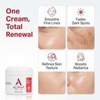 Alpha Skin Care Essential Renewal Cream, 10% Glycolic AHA, Anti-Aging Formula, Reduces Lines & Wrinkles, Alpha Hydroxy Acid Exfoliates for Smoother Skin, Normal, Sensitive or Dry Skin, 2 Oz