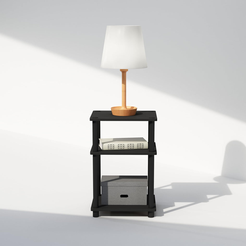 Furinno JUST Toolless 3-Tier Night Stand, Open Storage, Americano