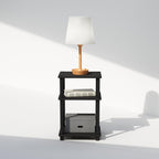 Furinno JUST Toolless 3-Tier Night Stand, Open Storage, Americano