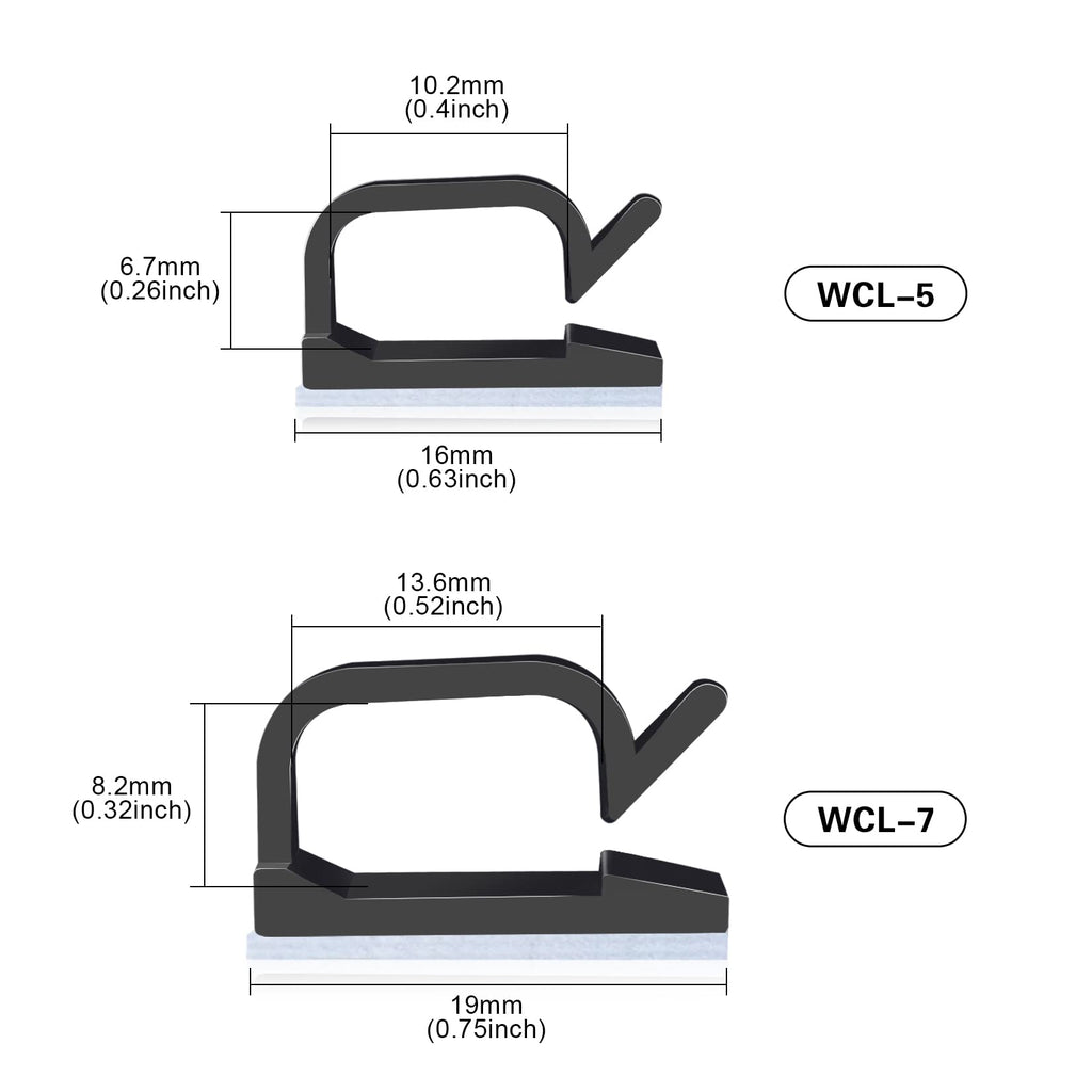 XHF 3/4” Adhesive Cable Wire Clips Black120PCS, Cable Staples Outdoor Cable Management Wire Organizer Cord Holder for Under Desk, Car, Wall, TV PC Ethernet Cable