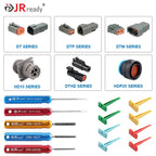 JRready ST5236 Deutsch Pin Extractor Tool for 16#12#20# Solid/Stamped Contacts 10-22 AWG, Terminal Removal Tool Kit with Steel DRK-RT1 for Deutsch DT,DTM,DTP Series Connector 13PCS