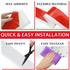 Vinyl Wall Base Baseboard Molding Trim 4" Flexible Self Adhesive Rubber Wall Base Moulding Trim Peel and Stick Design, 4 Inch x 20 Feet, White