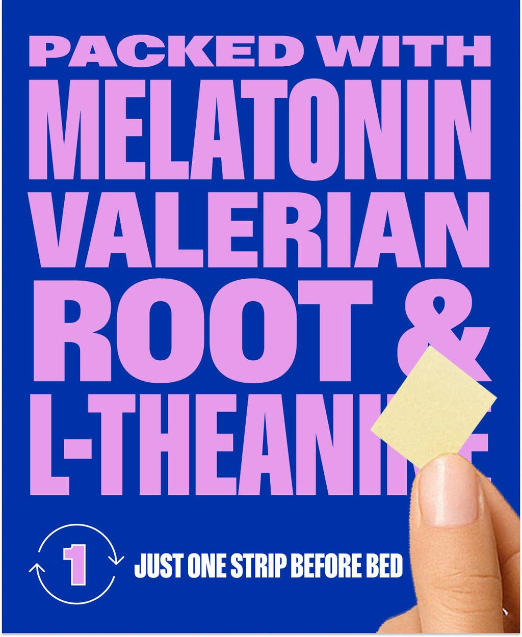 NuStrips™ Fast-Dissolving Sleep Strips with 5mg Melatonin, Valerian Root, L-Theanine & Vitamin B6 – Blueberry Flavor - Natural Sleep Aid, Vegan, Non-GMO, Gluten Free – Fall Asleep Fast (30 Strips)