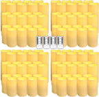 YOROXRG Set of 96 Waterproof Outdoor Flameless Candles, LED Candles with 4 Remote and Timer,(H 4" 5" 6" x D 2.2"),for Halloween Wedding Festival