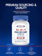 1000mg Magnesium Complex for Women & Men, 16 in 1 High Absorption | Glycinate, Citrate, Malate, Taurate | Sleep, Nerve, Heart, Bone, Muscle & Energy | Non-GMO, Gluten-Free, 120 Capsules