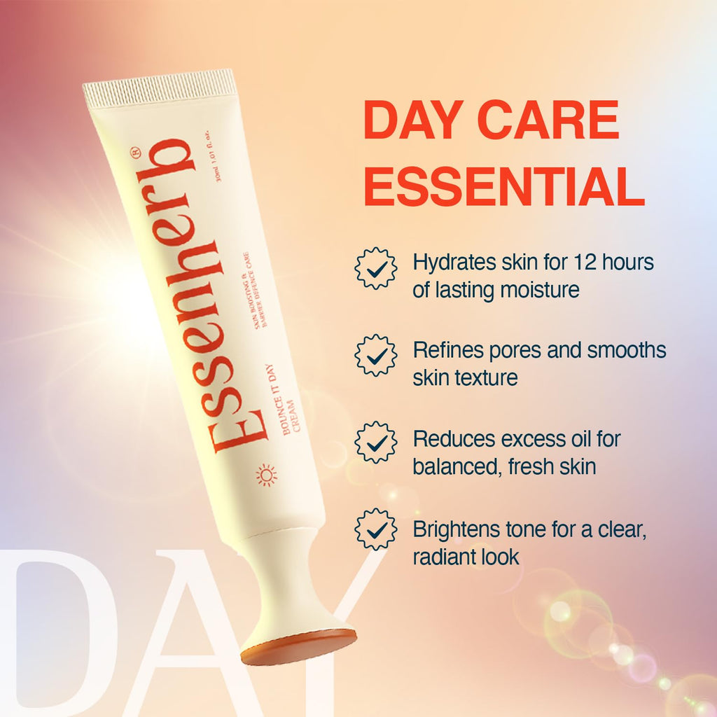 ESSENHERB Day to Night Routine Program, Deep Hydration Day cream with Tocopherol(1.01oz) + Anti Wrinkle Night Cream with Retinol & Collagen(1.01oz), Vegan Face Moisturizer Set, Korean Skin Care
