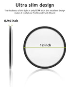hepside 2PACK Flush Mount LED Ceiling Light Fixture Black, 12Inch 28Watt, Dimmable & 3000K-4500K-6000K Ceiling Lamp 3200LM Low Profile Ceiling Light for Kitchen Bedroom Hallway Porch