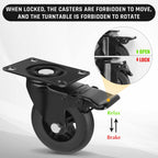 Apllamo 4" Casters Set of 4 ，4 Heavy Duty Quiet Casters, Max Load 22000LBS. Suitable to do Soft Wheels for cart ，Caster Wheels Glide Quietly and Protect The Floor, casters Set of 4 Heavy Duty.