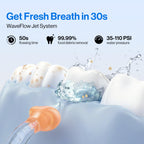 usmile C10 Portable Water Flosser for Travel – 95-Day Battery, 4 Modes, 360° Nozzle, 180ml Tank, IPX7 Waterproof, Dentist-Recommended for Braces, Implants & Sensitive Gums (Blue)