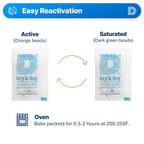 Dry & Dry 5 Gram [400 Packets] Orange Indicating Silica Gel Packets Desiccants Silica Packets - Rechargeable Moisture Absorbers for Food Storage, Electronics, 3D Filament & Safes