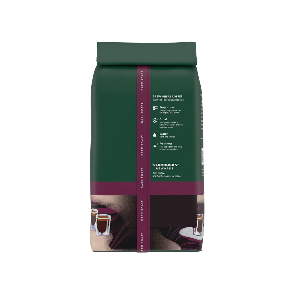 Starbucks Dark Roast Ground Coffee — Espresso Roast — 100% Arabica — 1 bag (18 oz.)