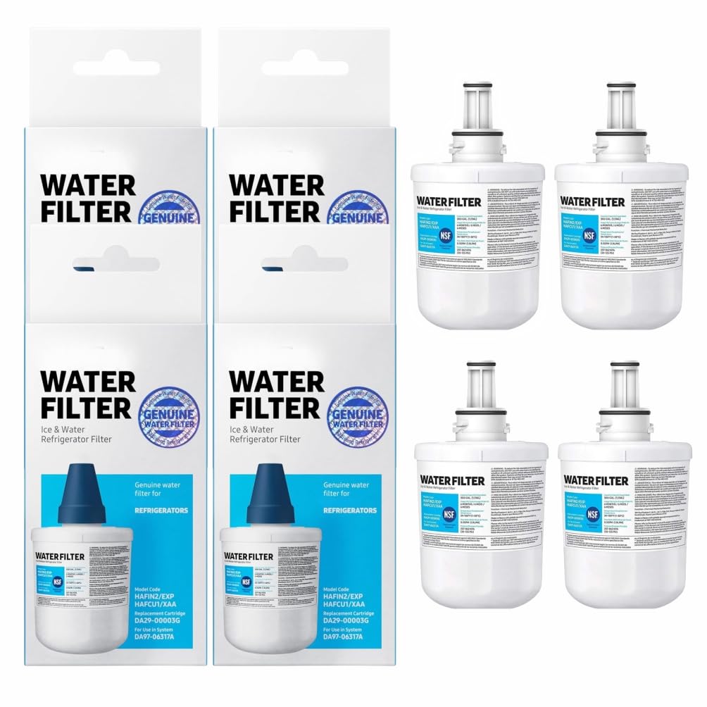 Microfilter HAFCU1/XAA - HAFIN2/EXP Water Filter Replacement – Compatible with DA29-00003B DA29-00003F DA29-00003G – Carbon Block Filtration – Fresh Water & Ice – 24 Month Life 4 PACK
