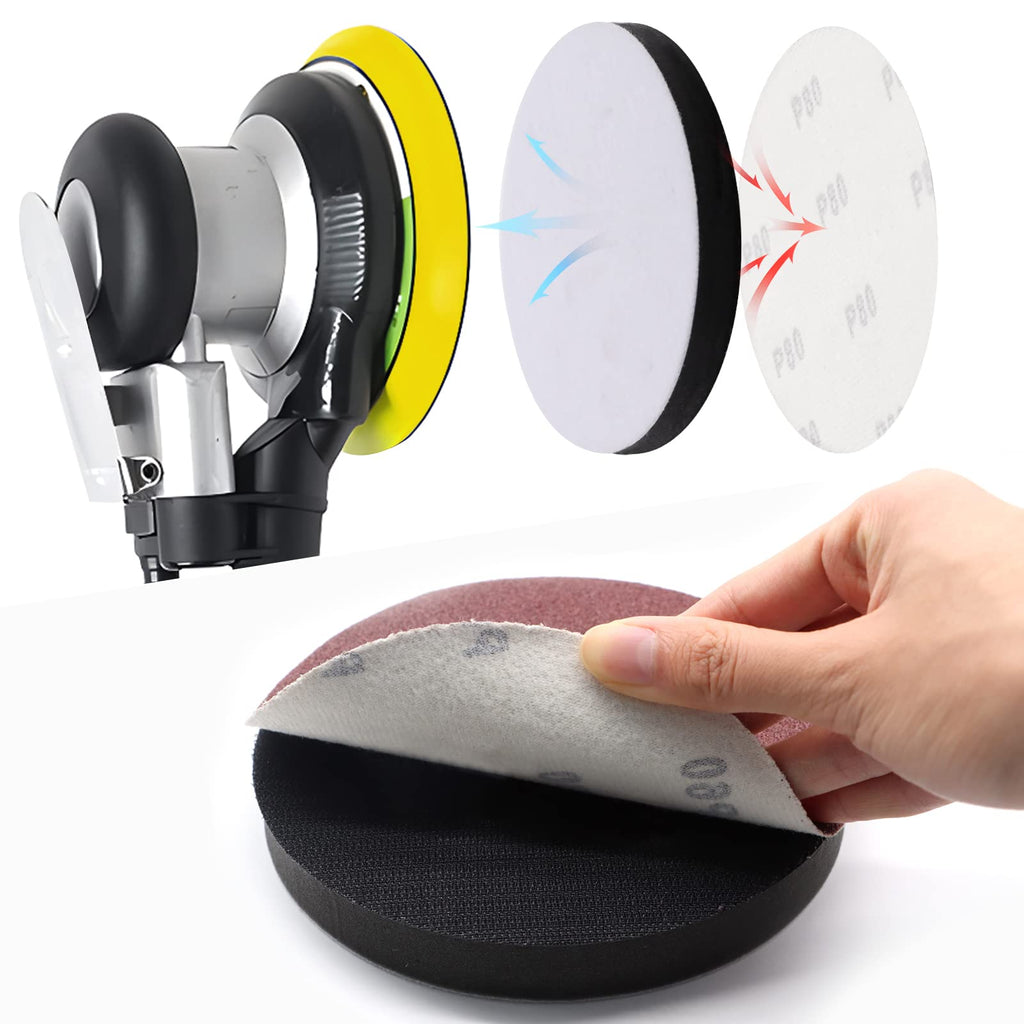 SIJDIEE 3 Pack Interface Pads, 6 Inch Hook and Loop Soft Density Sponge Cushion Buffer Backing Pad, Foam Sanding Interface Pads for Orbital Sander Automotive Woodworking Polishing