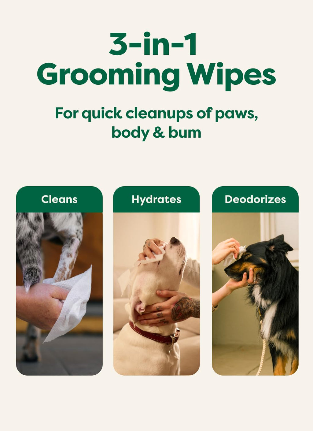 Earth Rated Dog Wipes for Paws & Butt, Deodorizing, Lavender, 400ct
