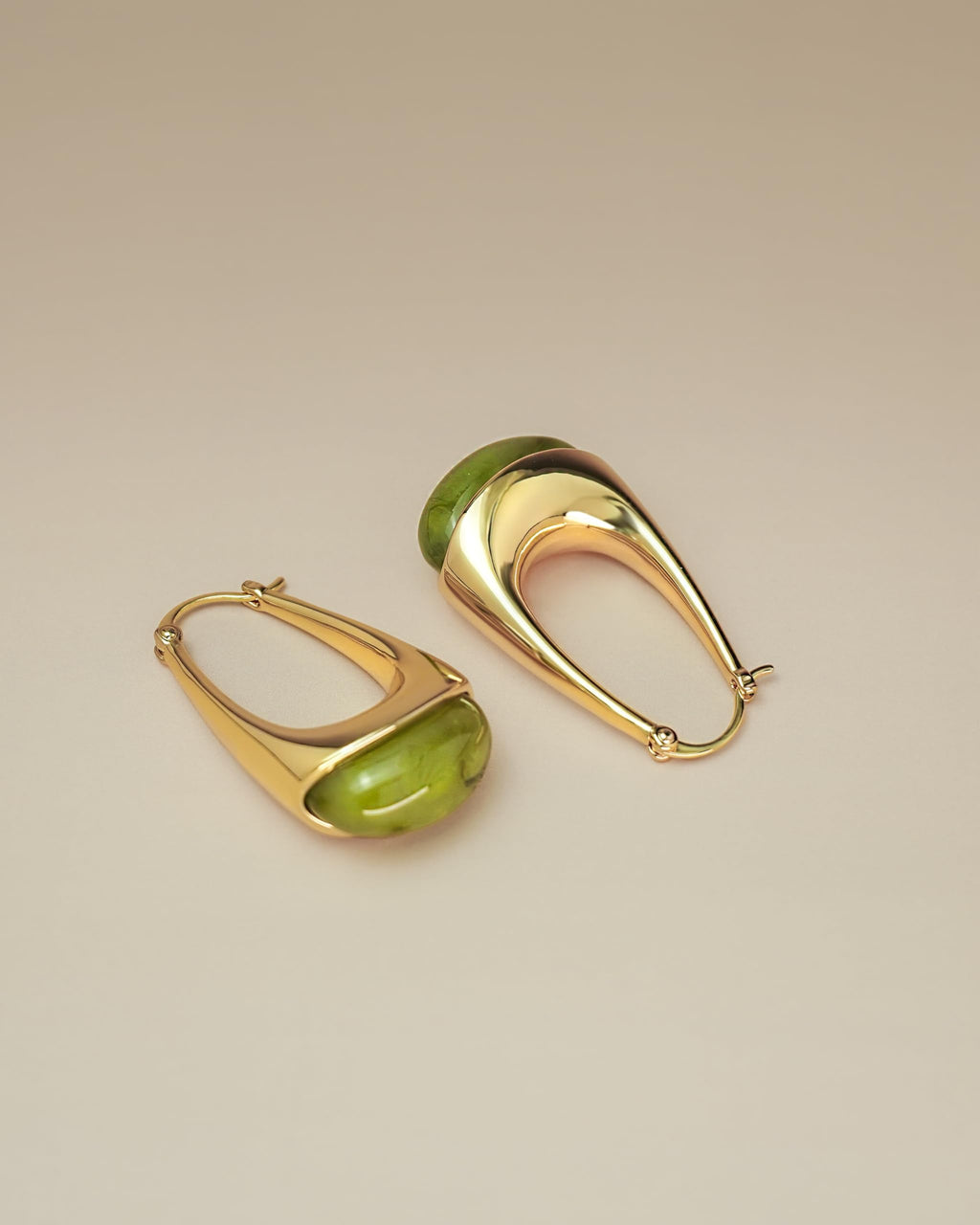 SNGIA Long Oval Chunky Dangle 18K Gold Plated Hoops with Colored Resin Gemstone Statement Earrings for Women, (Green, Brown, Light blue, Dark Blue), Bold Drop Handmade Exaggerated Irregular Trendy Bohemian Jewelry Gifts, Unique Dangling Teardrop Baroque S