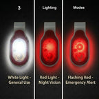 ALONEFIRE LED Flashlights Clip on Flashlight Night Safely Nursing Night Light Hands Free Strong Magnetic to Grip Clothing with a Keychain Flashlight for Walking Running Sports Emergency (Red)