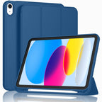 ToaPoia Case for iPad (A16) 11 Inch 2025/iPad 10th Generation 10.9 Inch 2022, Slim Trifold Stand Protective Cover with Pencil Holder and Soft TPU Back,Support Auto Sleep/Wake (Navy Blue)