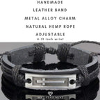 Soul Statement Men's Leather Cross Bracelet