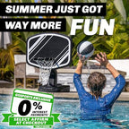 GoSports Splash Hoop PRO Swimming Pool Basketball Game - Includes Poolside Water Basketball Hoop, 2 Balls and Pump - Black
