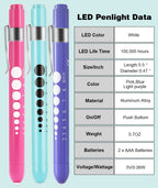 MEUUT Medical Pen Lights for Nurses 3 Pack & 6 AAA Batteries for EMT