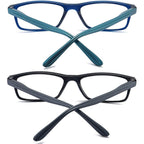 RaoOG Reading Glasses for Men/Women with Spring hinges 1.75 Rectangulart Computer Readers with Blue Light Protection and Case
