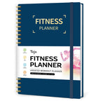 Fitness Workout Journal for Women & Men, A5(5.5" x 8.7") Workout Log Book Planner for Tracking, Progress, and Achieving Your Wellness Goals-Navy Blue