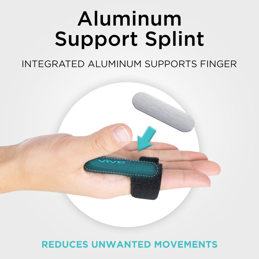 Vive Trigger Finger Splint Support Brace for Straightening Curved, Bent, Locked & Stenosing Tenosynovitis Hands - Tendon Release & Pain Relief (2-Pack, Black) - HSA/FSA Approved