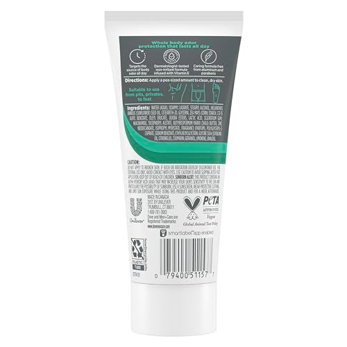 DOVE MEN + CARE Whole Body Deo Aluminum-Free Deodorant Cream Aloe + Bamboo Suitable from Pits, Privates, to Feet 2.5 fl oz