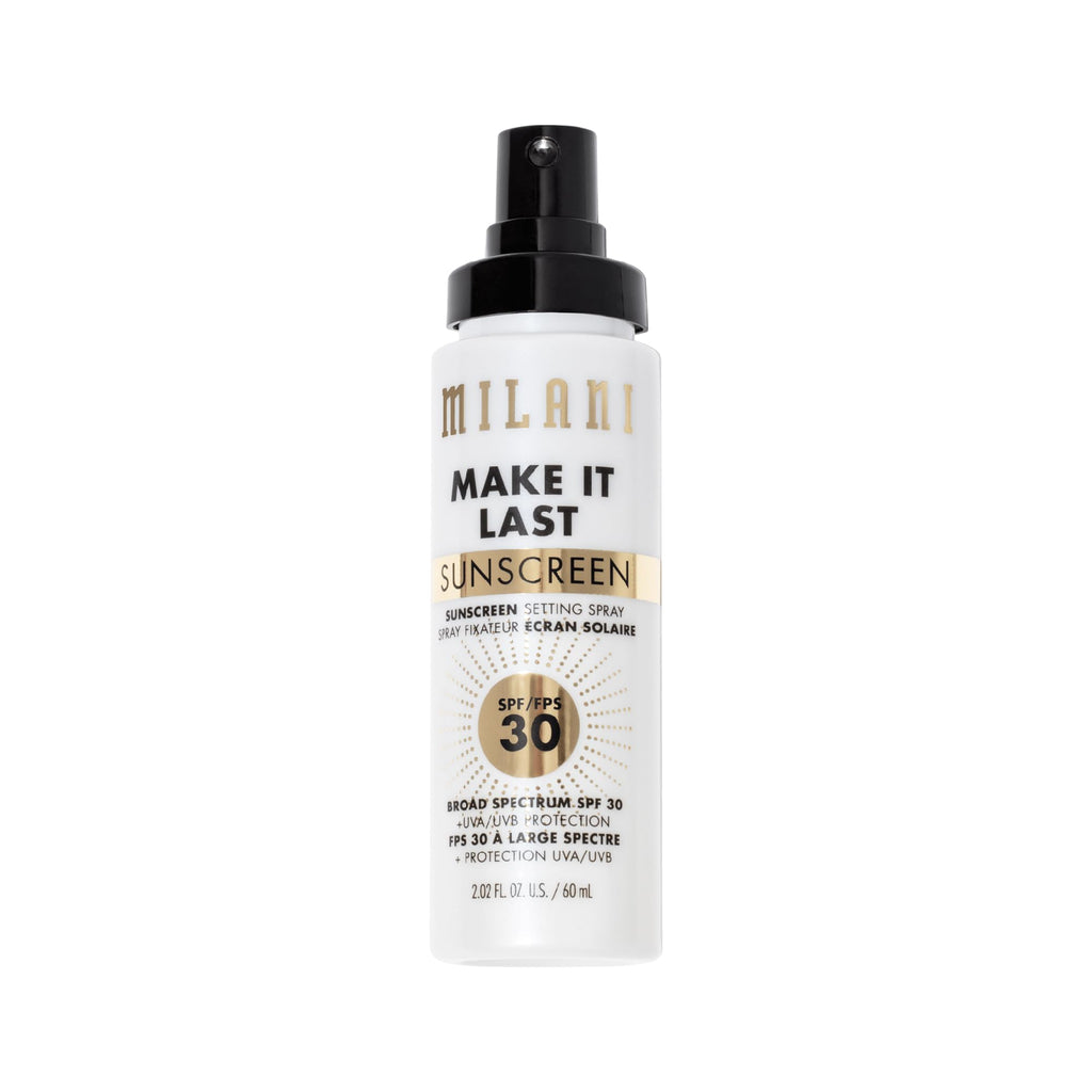 Milani Sunscreen Setting Spray + Primer, Make It Last Sunscreen for Face- SPF 30 UVA & UVB Protection Antioxidant Rich Formula for Broad Spectrum Protection, Prime + Set + Protect, 2.02Fl. Oz - 2 Pack