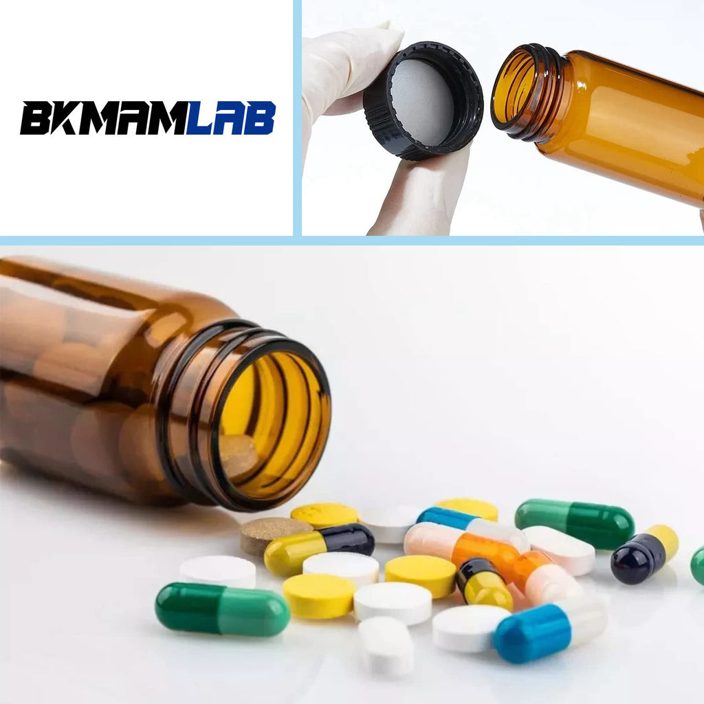BKMAMLAB 10ml Amber Small Glass Vials 50pcs with Screw Caps(50pcs)