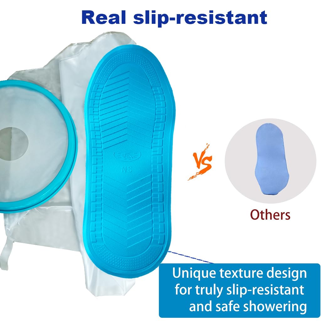 Tideshake - Non-Slip Waterproof Leg Cast Cover for Showering, Reusable Adult Short Leg Cast Protector, Cast Covers for Shower Leg, Cast Bag for Shower, Cast Cover for Showering Foot