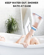 Waterproof Foot Cover for Shower Adult, Foot Cast Covers with Non-Slip Padding Bottom, Watertight Ankle Foot Cast Protector for Surgery Bandage Dressing Wound, Reusable