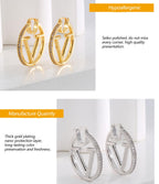 18K Gold Luxury Letter Earrings for Women and Sisters | Valentines, Birthday Gifts, Elegant Accessories for Any Occasion (V Letter Earrings 2 Pair)