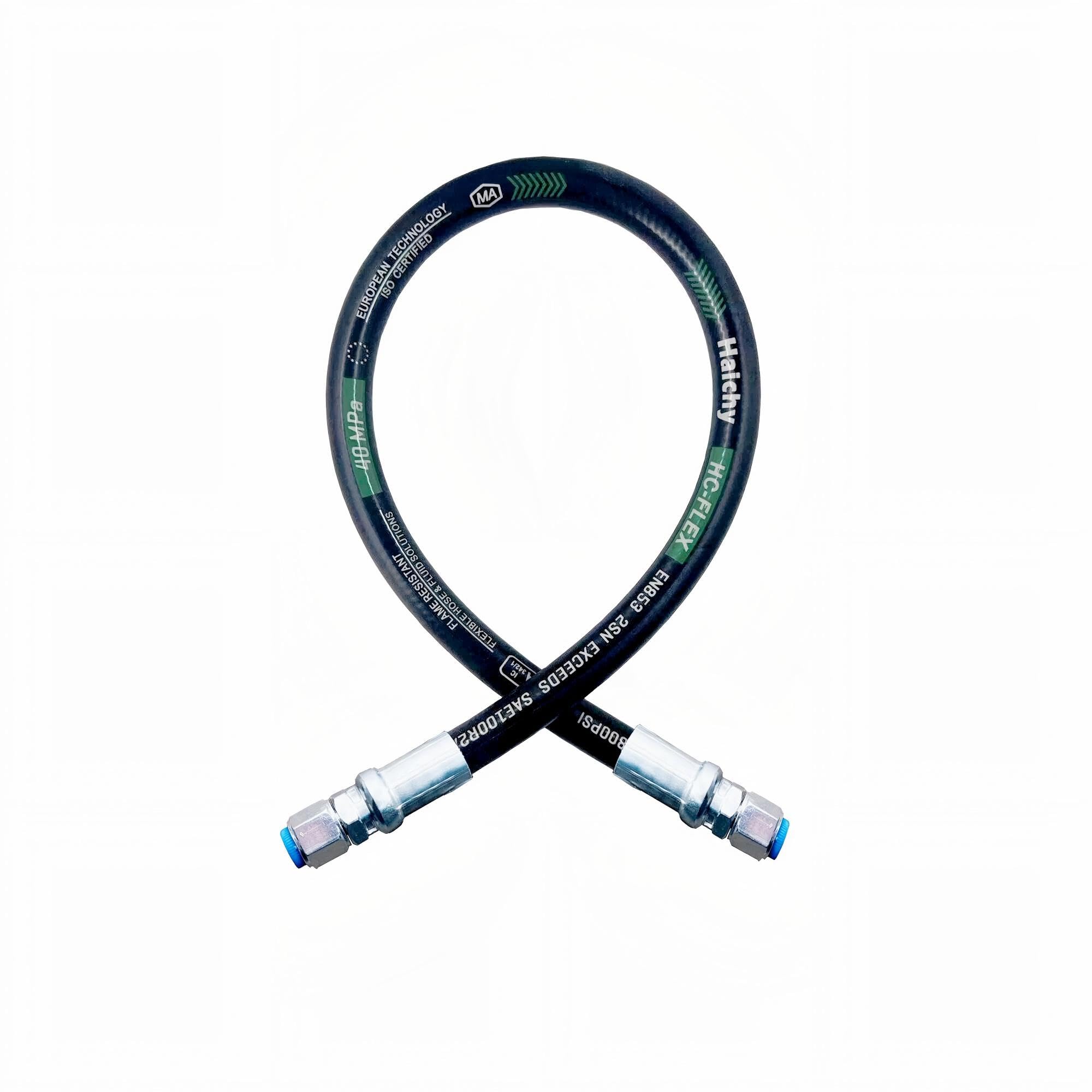 Haichy 26711-04-04-18 Hydraulic Hose Swivel Assembly 1/4" Hydraulic Hose with Female JIC X Female JIC, 18" Long, 5800 PSI